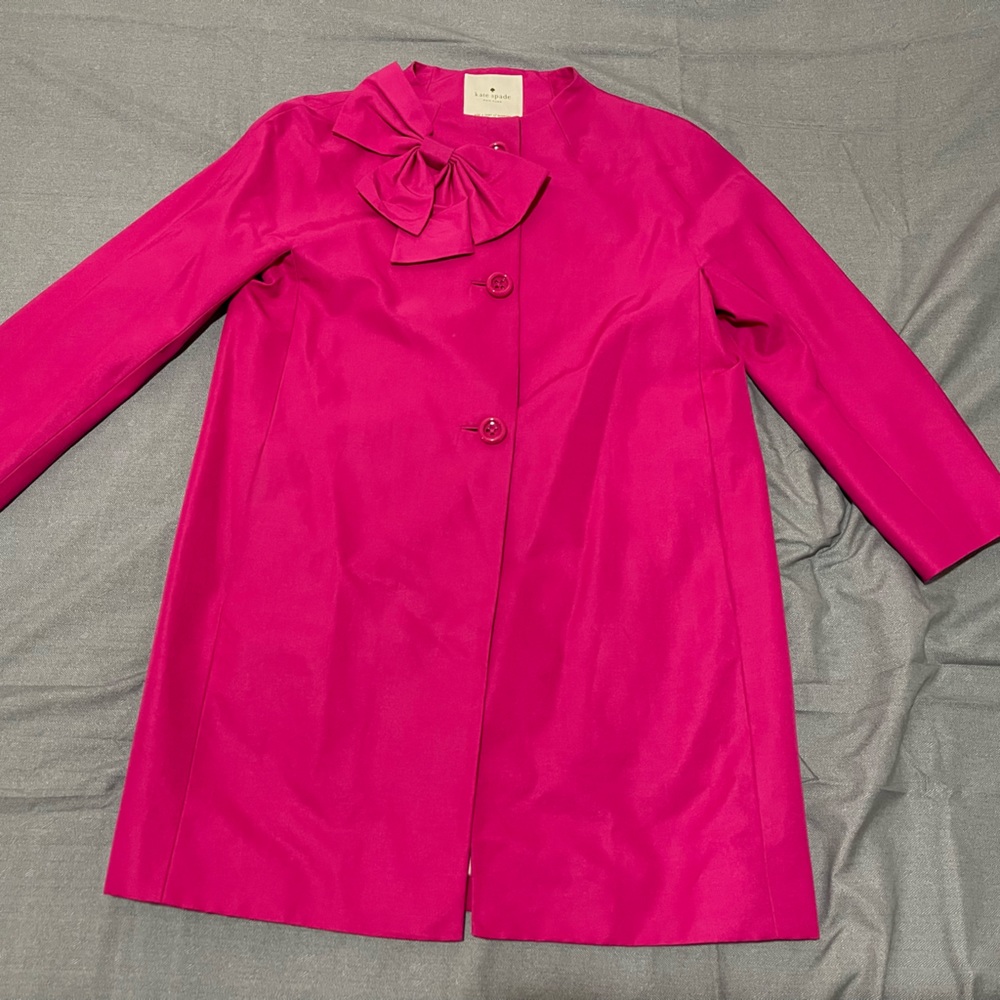 Kate Spade Dorothy Bow Pink Coat Cardigan